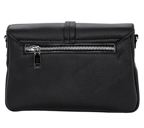 Poseta casual, dama, ADA SHOES, 8710, negru, piele naturala