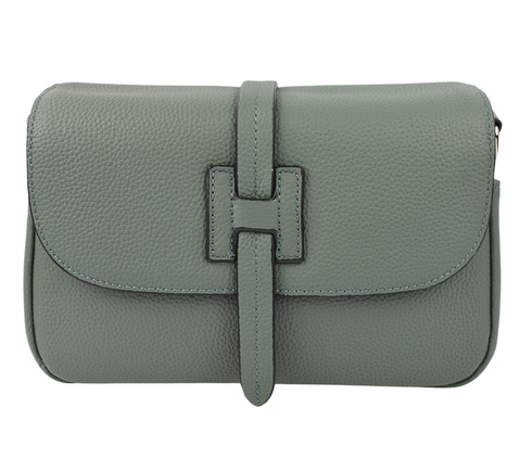 Poseta casual, dama, ADA SHOES, 8710, verde, piele naturala