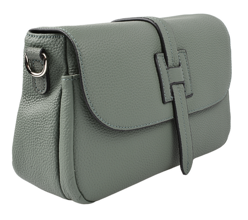 Poseta casual, dama, ADA SHOES, 8710, verde, piele naturala