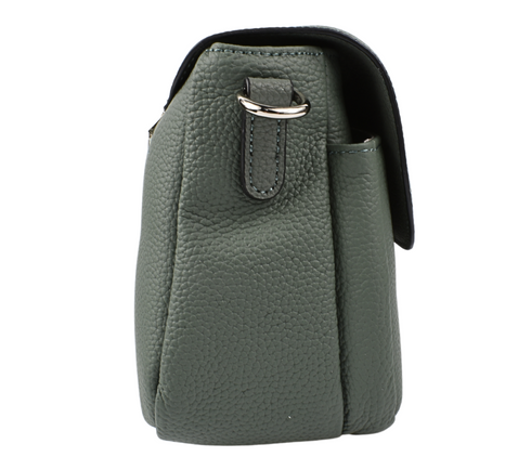 Poseta casual, dama, ADA SHOES, 8710, verde, piele naturala