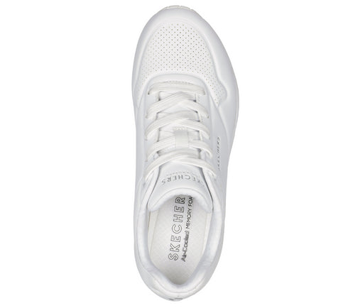 Pantofi sport, dama, SKECHERS Uno Stand On Air 73690-W alb, piele ecologica