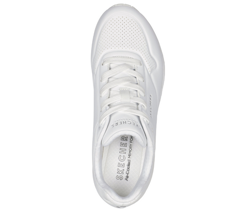 Pantofi sport, dama, SKECHERS Uno Stand On Air 73690-W alb, piele ecologica