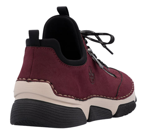 Pantofi sport, dama, RIEKER, ANTISTRESS, 45973-36 bordo, piele ecologica