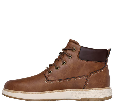 Ghete sport, barbati, SKECHERS GARLAN - DENO, 205235-BRN maro, piele ecologica