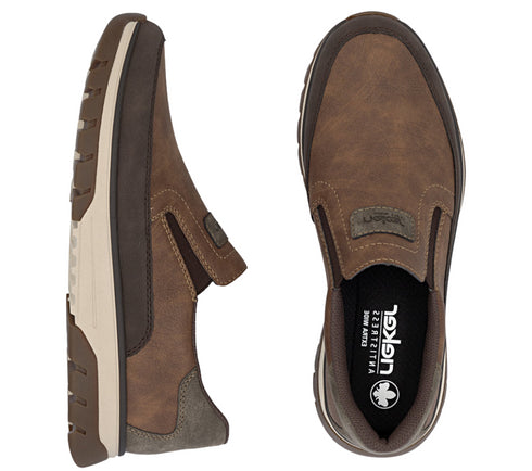 Pantofi casual, barbati, RIEKER, ANTISTRESS, B9350-24 maro, piele ecologica