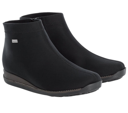 Ghete casual, dama, RIEKER, 98251-00 negru, textil