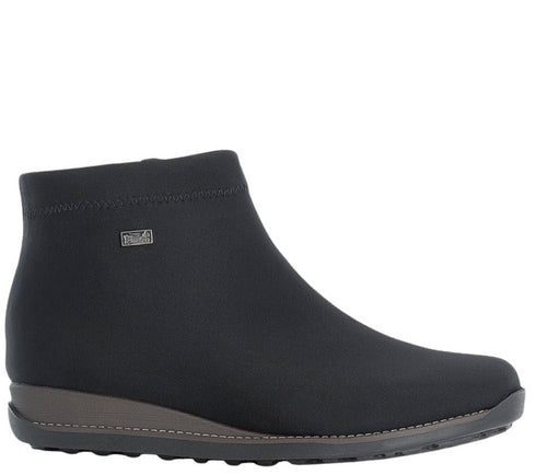 Ghete casual, dama, RIEKER, 98251-00 negru, textil