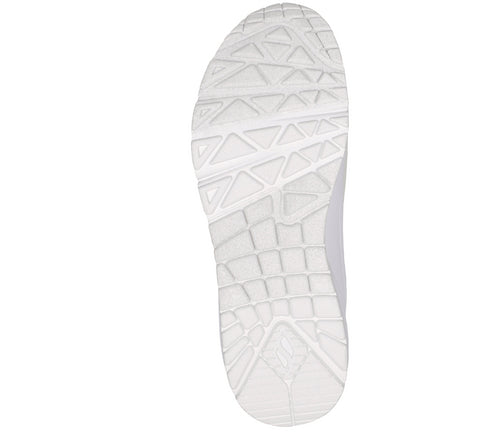 Pantofi sport, dama, SKECHERS Uno Stand On Air 73690-W alb, piele ecologica