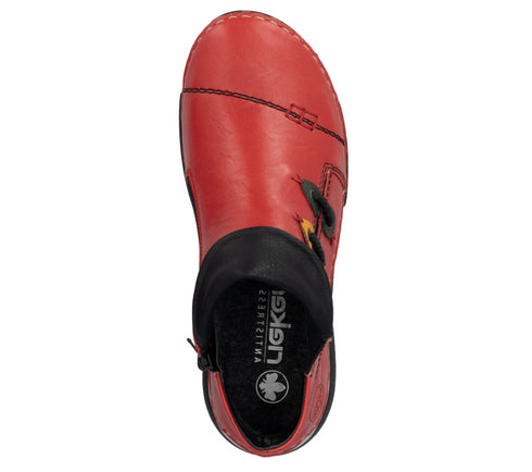 Ghete sport, dama, RIEKER, ANTISTRESS, 45983-33 rosu, piele ecologica