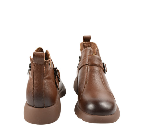 Ghete casual, dama, FORMAZIONE, 9A01 maro, piele naturala