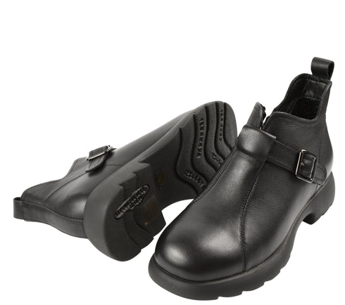 Ghete casual, dama, FORMAZIONE, 9A01 negru, piele naturala