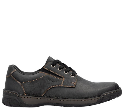 Pantofi casual, barbati, RIEKER, B0306-00 negru, piele naturala