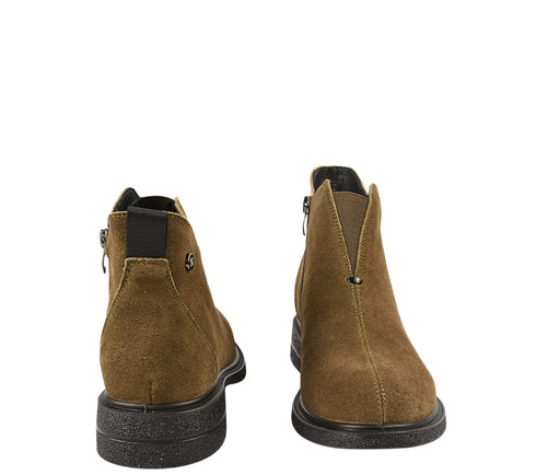 Ghete elegante, dama, FORMAZIONE, B30041N maro, piele intoarsa, toc