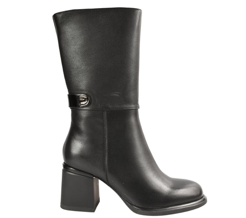 Cizme elegante, dama, EPICA, DL70004 negru, piele naturala, toc