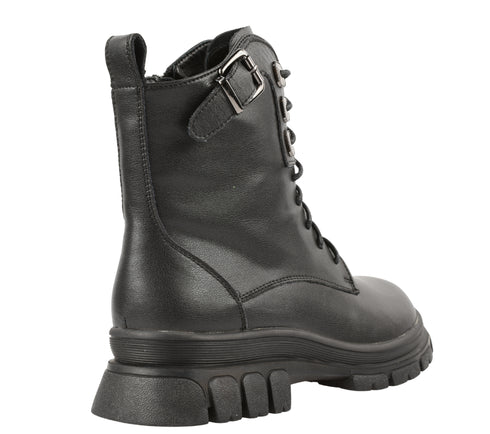 Bocanci casual, dama, BERLINER, D5626E negru, piele naturala