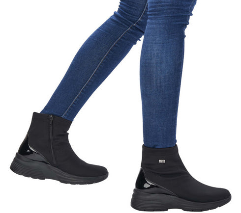 Ghete sport, dama, REMONTE, D6677-03 negru, textil