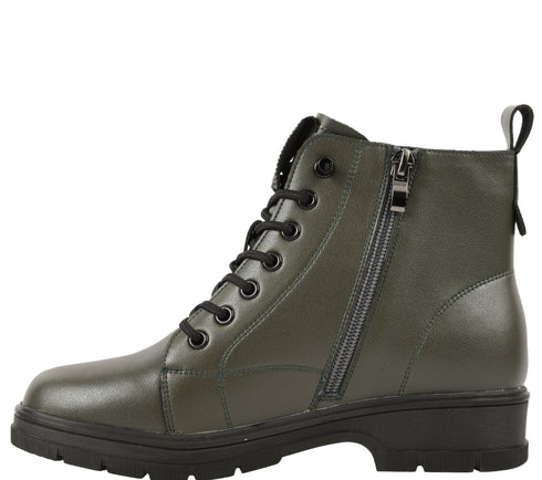 Ghete casual, dama, GALLOP, 25005, kaki, piele naturala