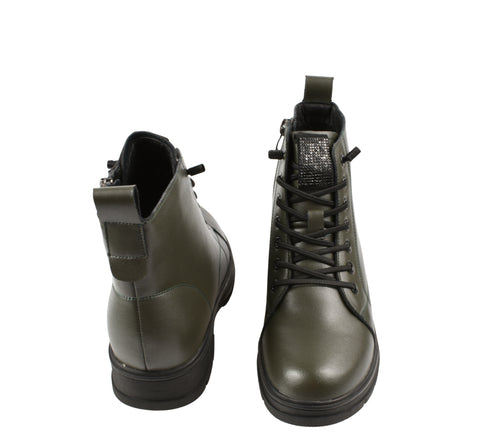 Ghete casual, dama, GALLOP, 25005, kaki, piele naturala