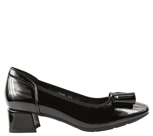 Pantofi eleganti, dama, ADA SHOES, 22163-30 negru, piele lacuita, cu toc