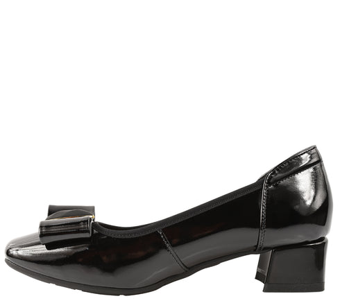 Pantofi eleganti, dama, ADA SHOES, 22163-30 negru, piele lacuita, cu toc