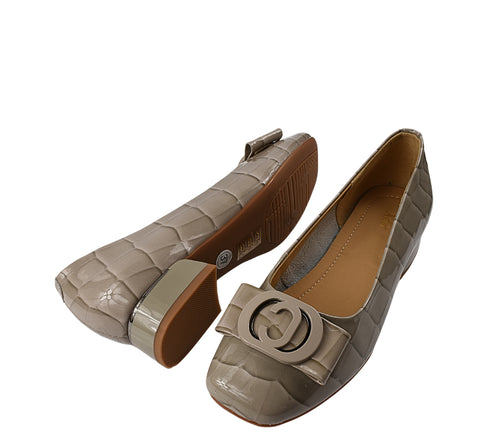 Pantofi eleganti, dama, ADA SHOES, 2321 gri, piele lacuita, cu toc