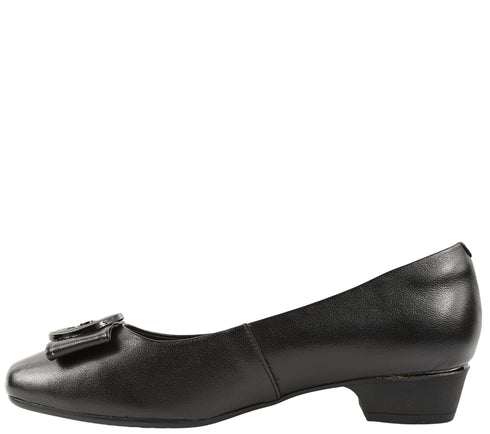 Pantofi casual, dama, ADA SHOES, 9816-90 negru, piele naturala, cu toc