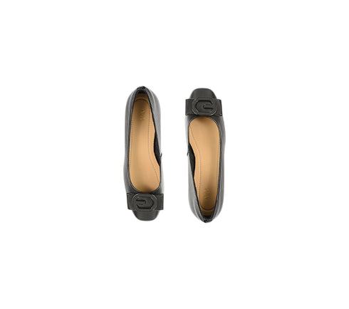 Pantofi casual, dama, ADA SHOES, 9816-90 negru, piele naturala, cu toc