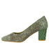 Pantofi eleganti, dama, EPICA, JI60065A verde, piele intoarsa, toc