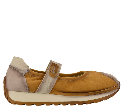 Espadrila sport, dama, ADA SHOES, KM9205 galben, piele nabuc