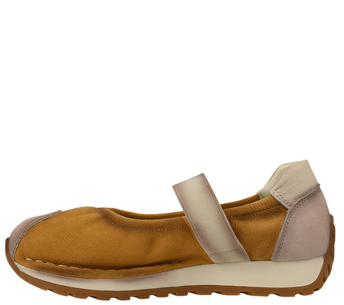 Espadrila sport, dama, ADA SHOES, KM9205 galben, piele nabuc