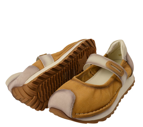 Espadrila sport, dama, ADA SHOES, KM9205 galben, piele nabuc
