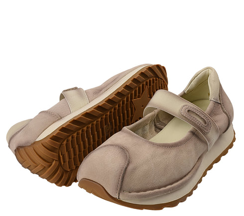 Espadrila sport, dama, ADA SHOES, KM9205 bej, piele nabuc