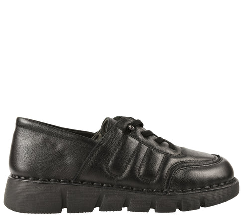 Pantofi casual, dama, FORMAZIONE, KM 2583 negru, piele naturala