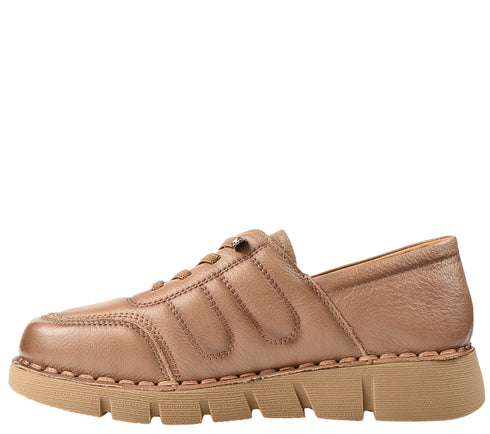 Pantofi casual, dama, FORMAZIONE, KM 2583 taupe, piele naturala