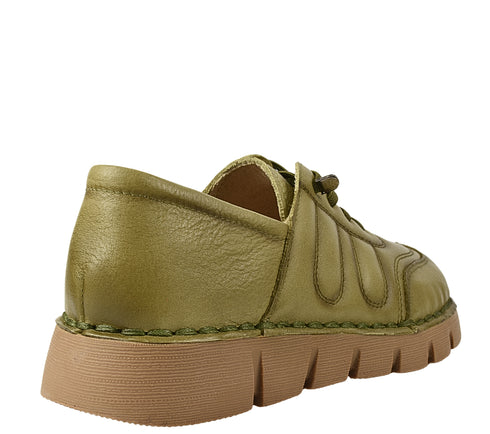 Pantofi casual, dama, FORMAZIONE, KM 2583 verde, piele naturala