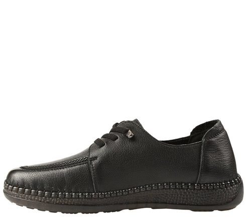 Pantofi casual, dama, FORMAZIONE, KM 327 negru, piele naturala