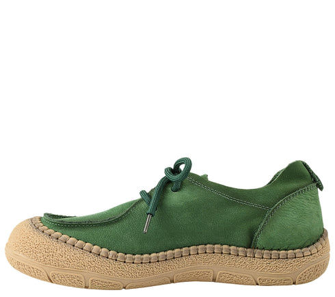 Pantofi casual, dama, FORMAZIONE, KM 5169 verde, piele nabuc