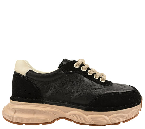 Pantofi sport, dama, FRANCO GERARDO, KM 5502 negru, piele naturala