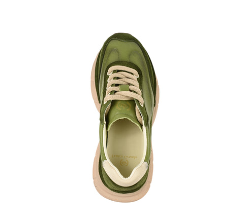 Pantofi sport, dama, FRANCO GERARDO, KM 5502 verde, piele naturala