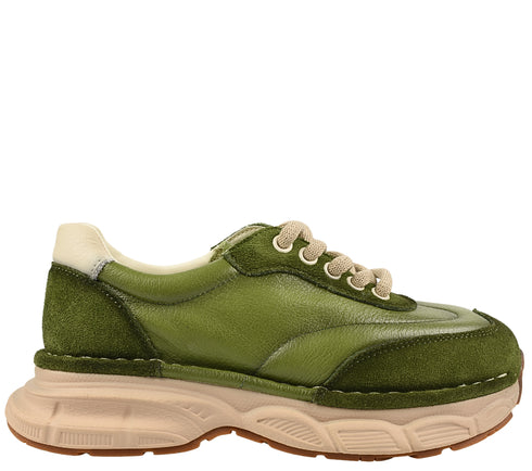 Pantofi sport, dama, FRANCO GERARDO, KM 5502 verde, piele naturala