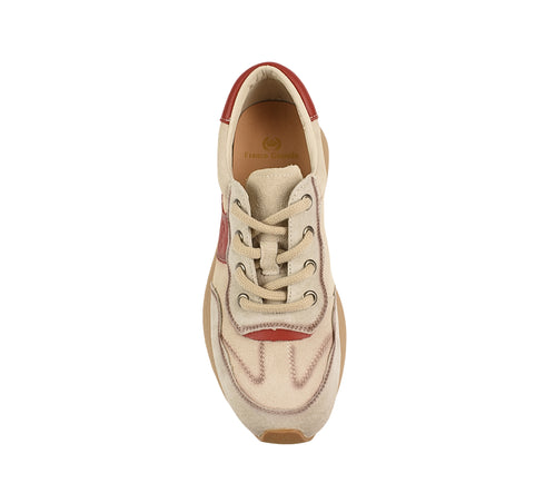 Pantofi sport, dama, FRANCO GERARDO, KM 9819 bej, piele nabuc