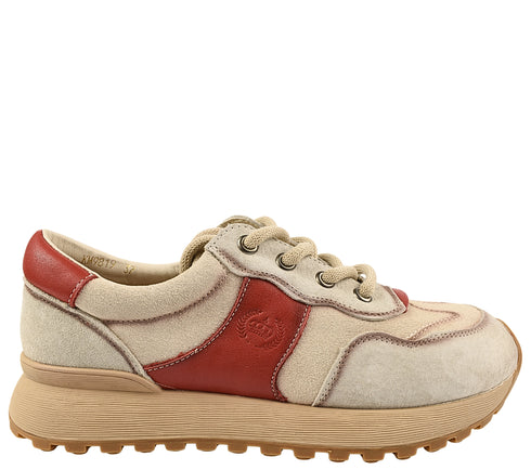 Pantofi sport, dama, FRANCO GERARDO, KM 9819 bej, piele nabuc