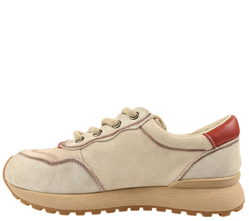 Pantofi sport, dama, FRANCO GERARDO, KM 9819 bej, piele nabuc