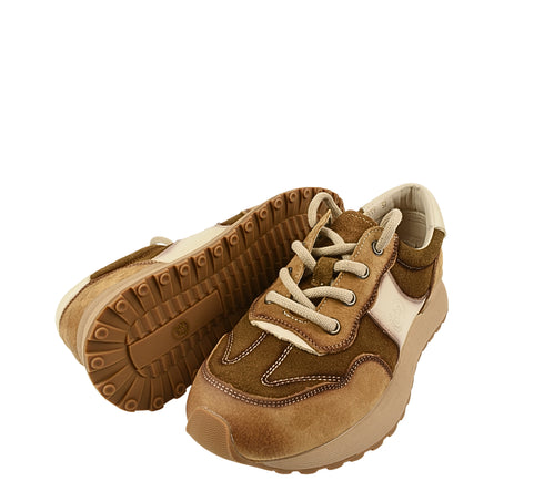 Pantofi sport, dama, FRANCO GERARDO, KM 9819 maro, piele nabuc