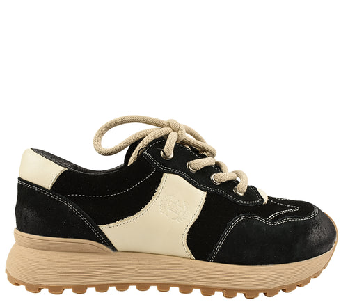 Pantofi sport, dama, FRANCO GERARDO, KM 9819 negru, piele nabuc