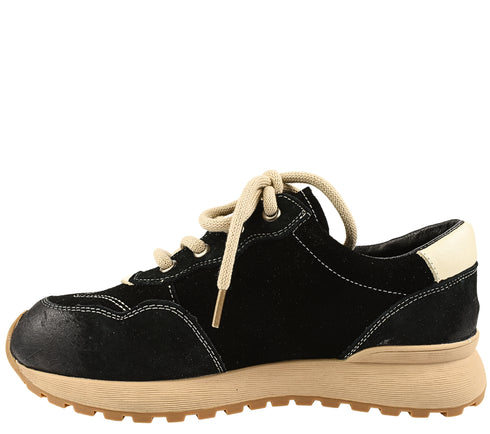 Pantofi sport, dama, FRANCO GERARDO, KM 9819 negru, piele nabuc