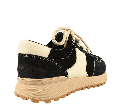 Pantofi sport, dama, FRANCO GERARDO, KM 9819 negru, piele nabuc