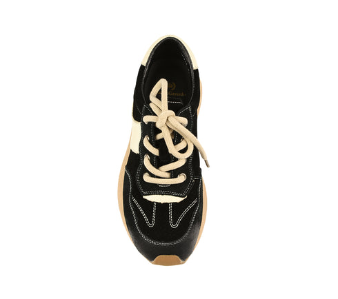 Pantofi sport, dama, FRANCO GERARDO, KM 9819 negru, piele nabuc