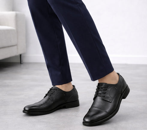 Pantofi casual, barbati, ADA SHOES, DY26108 negru, piele naturala