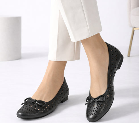 Pantofi casual, dama, ADA SHOES, 21755 negru, piele naturala